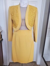 Womans Two Piece Business Suit Waist Jacket and Skirt 