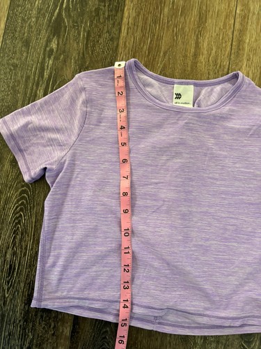 All In Motion Crop Purple Shirt Girls Medium 8 - Picture 3 of 5