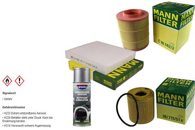 MANN-FILTER Paket + Presto Klima-Reiniger für Ford S-Max WA6 Galaxy BA7