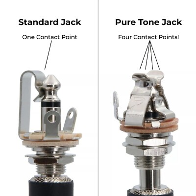 Pure Tone Mono Multi-Contact 1/4 inch Nickel Output Guitar Jack