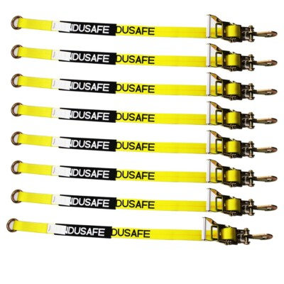 #ad 8 Pack Axle Straps Car Trailer Hauler Ratchet Tie Down Straps with Snap Hooks $109.99