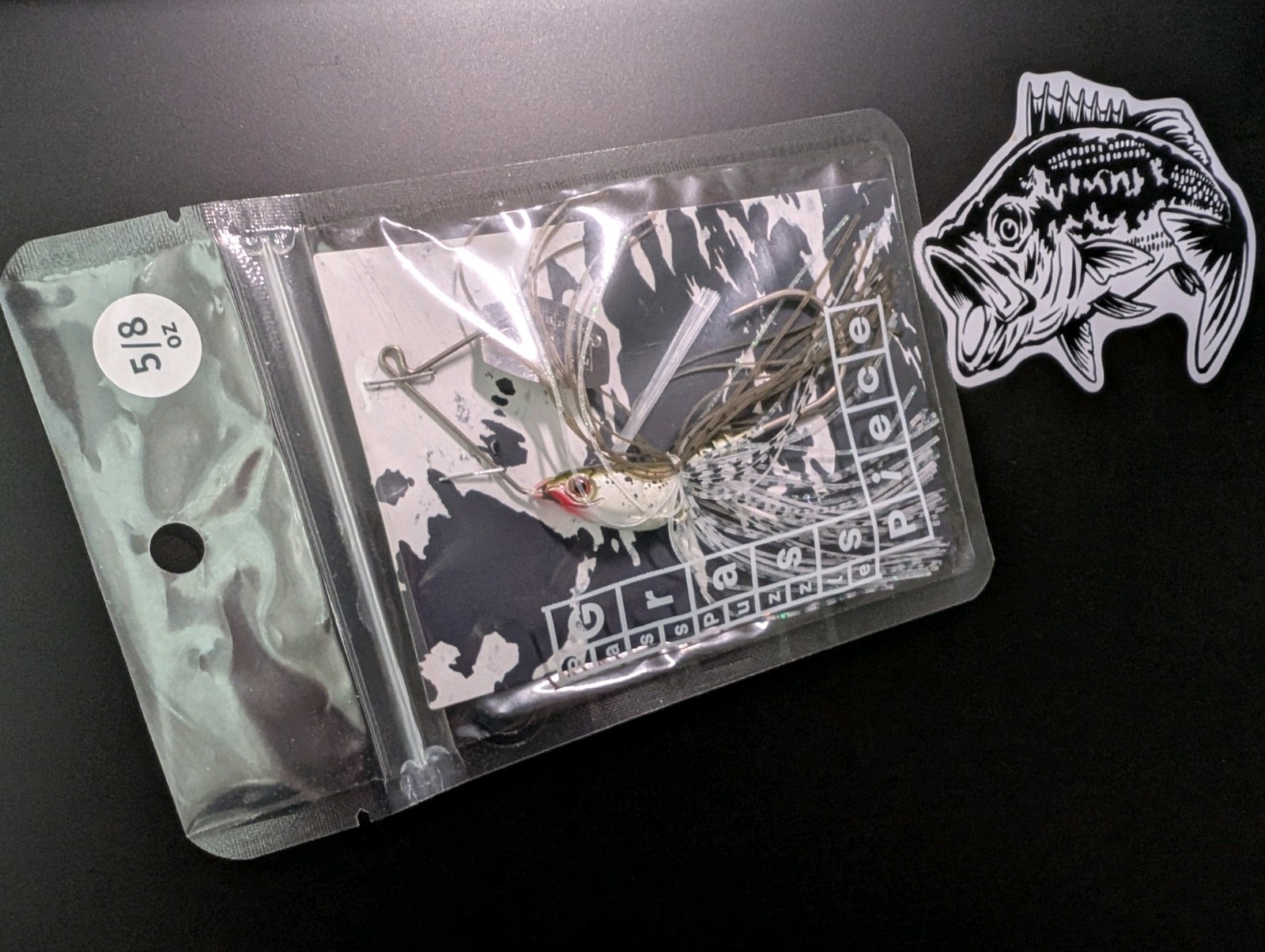 Bass Puzzle Grass Piece Flex 5/8 oz G19 Mossy Shad Hybrid Spinner-Chatterbait - Image 2