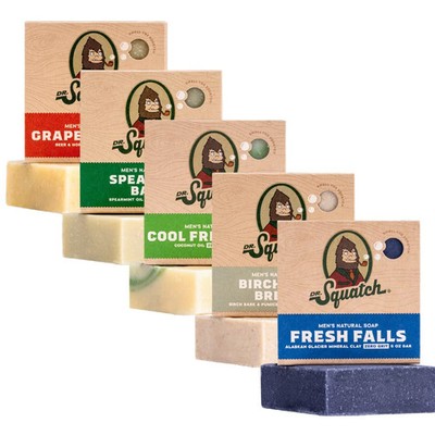 Dr. Squatch All Natural Soap Bar for Men, 5 Bar Variety Pack - Birchwood