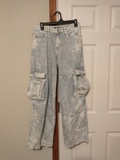 Women's Sz 4 Cargo Baggy Wide Leg Pants Slouchy