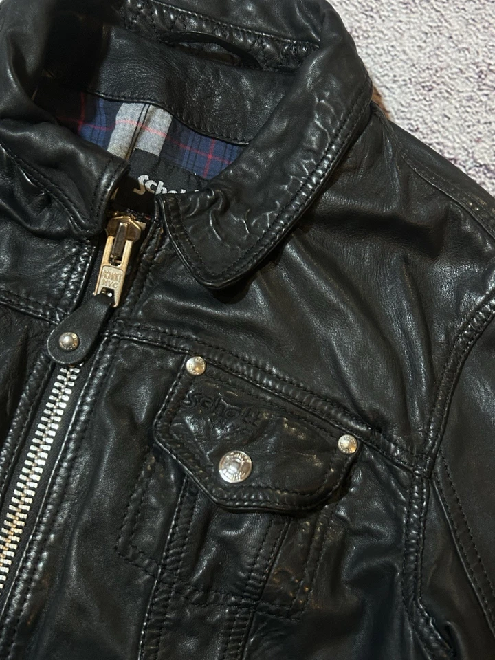 Chaqueta de cuero negra para motociclista Schott NYC - piel de cordero - Imagen 4 de 4