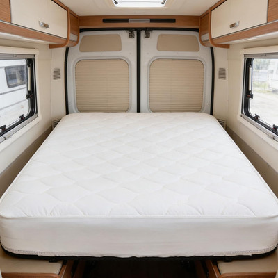 Kingnex 60X75 RV Short Queen Mattress Topper Breathable Quilted Fitted Fluffy
