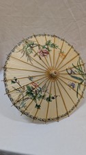 Vintage traditional Asian oil-paper umbrella parasol bamboo rice paper
