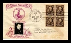 US COVER BOOKER T WASHINGTON FAMOUS AMERICANS FDC BLOCK CROSBY PHOTO CACHET