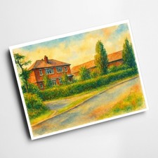 A6 PRINT - Corliss Garage Preston Rd, Charnock Richard - Vintage Art Style