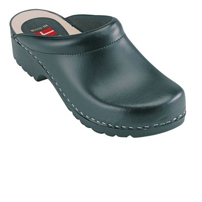 Euro-Dan PU-Clogs 220-01 offen O+E + SRC schwarz Holzschuh Hausschuh Garten