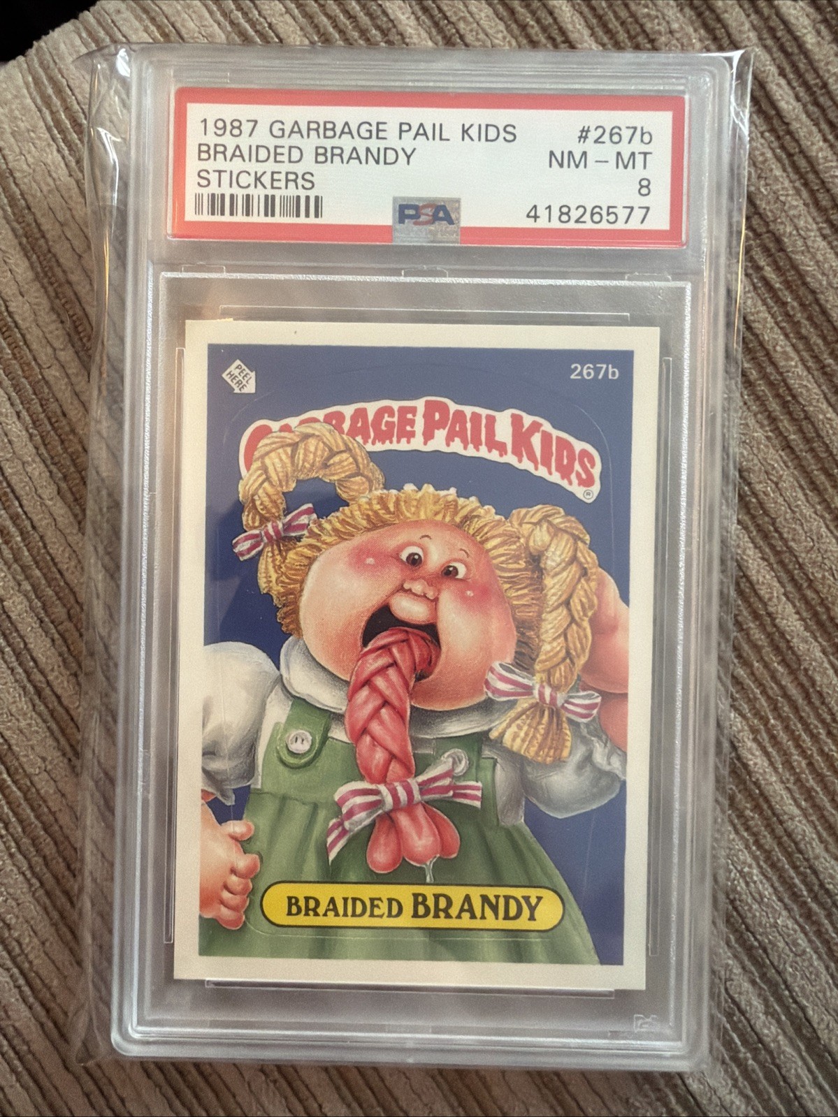 1987 Topps Garbage Pail Kids Series 7 OS7 267b BRAIDED BRANDY PSA 8 NM-MT Card