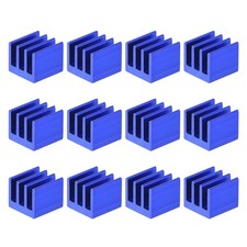 7x7x6mm Blue Thermal Sticky Aluminum Heatsink Electronics Cooler 12 Pcs