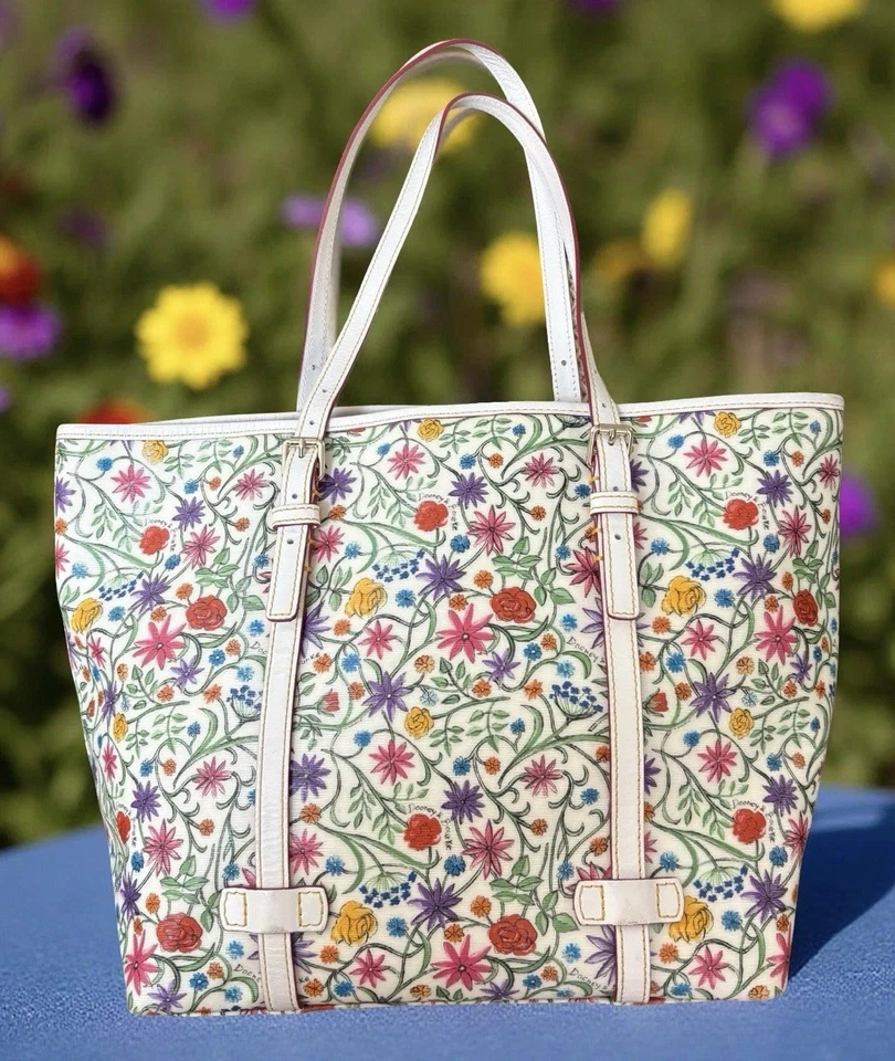 Bolso de Mano Dooney Bourke Botánico Floral Flores Grande East West Shopper Cartera Foto 2 de 4