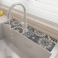 24" X 5.5" Kitchen Sink Splash Guard Faucet Mat Mandala Super Absorbent Fast