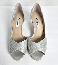 NINA New York - Womens Silver D'Orsay Contesa Pumps Heels 8M
