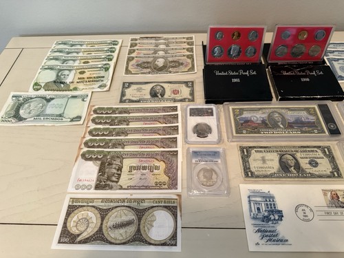 Estate Collection Silver Platinum US Proof Coin Sets $1 $2 Certificate PCGS PR70 - Picture 2 of 24