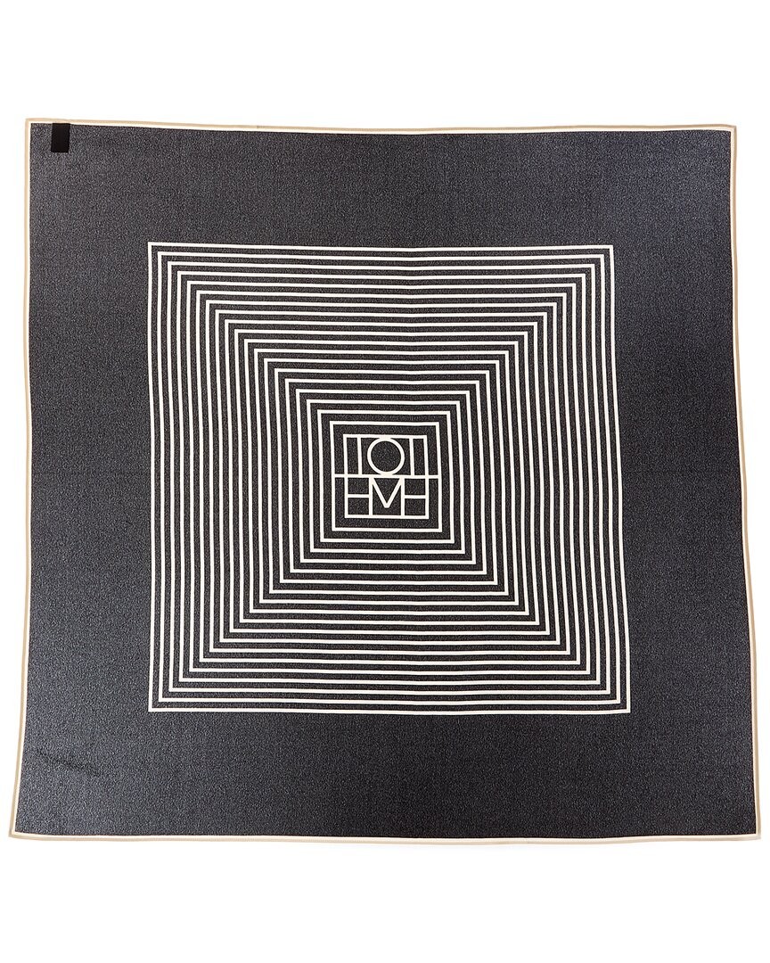 Шелковый шарф с тотемным принтом в полоску Женский черный 38290₽