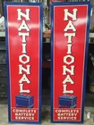 VINTAGE  National Batteries METAL SIGNS Batteries Gas/Oil/Service Station- PAIR