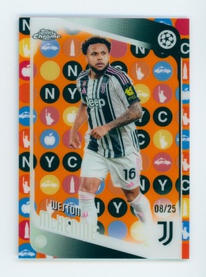 2025-26 Weston McKennie Topps Chrome Big Apple Orange Refractor Juventus 8/25