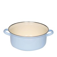 Riess Kasserolle Mit Chromrand Ø24Cm 3,5L Pastell Blau Emaille
