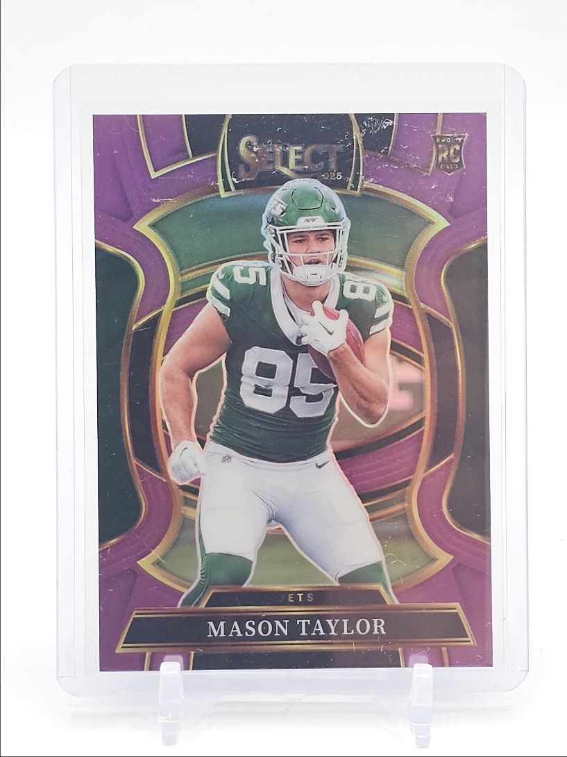 MASON TAYLOR 2025 SELECT CONCOURSE ROOKIE PURPLE PRIZM JETS RC /75 Q4588