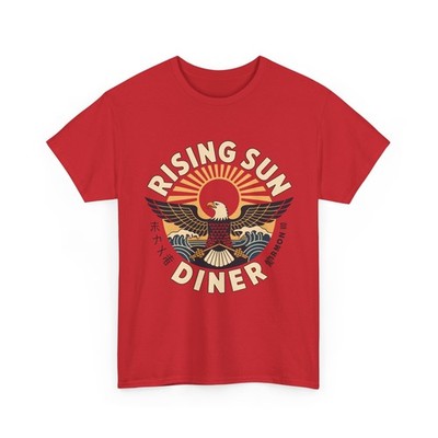 Rising Sun Diner T-Shirt | Retro Japanese Diner Logo Tee Gift For Him
