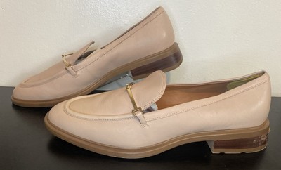 Franco Sarto Women s Eda Bit Loafer Pale Pink EUC Gold Detail Size 9M Block