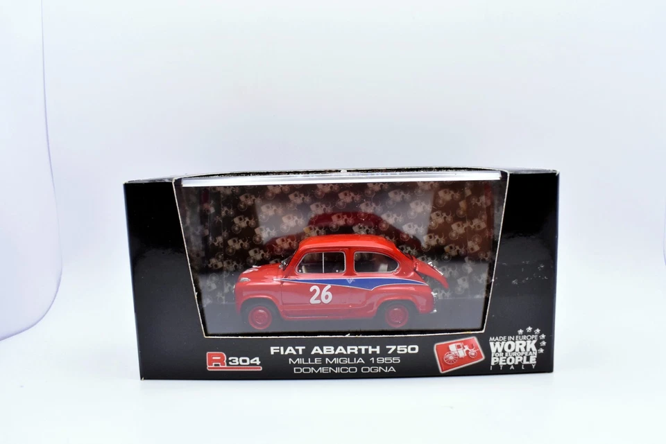 Vehículo Modelo Coche Escala 1:43 Fiat 500 Abarth 750 Brumm Vehículos Mille Miglia Foto 2 de 4