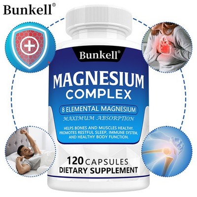 Magnesium Complex 120 Capsules 1000mg Muscle Bones Heart Health Boost Immune