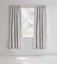 Catherine Lansfield Canterbury Floral 66X72 Inch Lined Eyelet Curtains Two Panel
