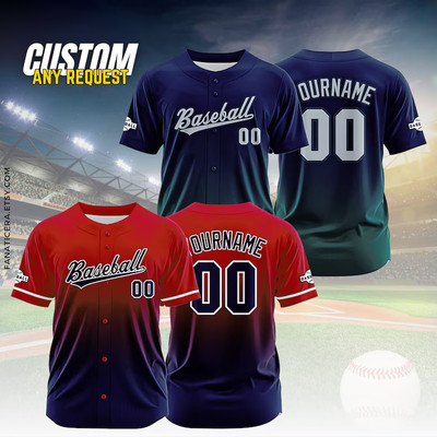 Custom Baseball Jersey   Team Name, Player Name & Number   Multiple Color Styles