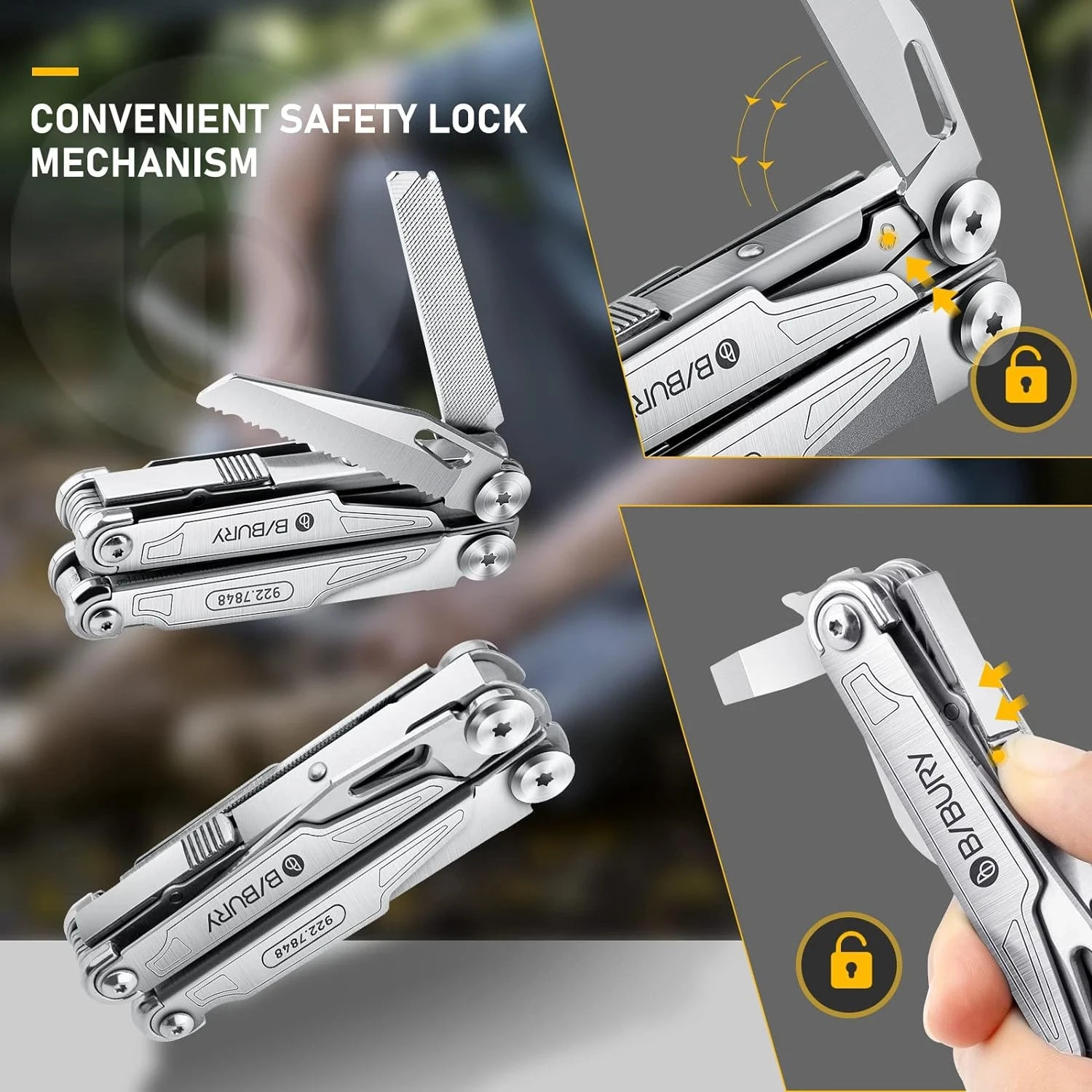 BIBURY Multitool 19-in-1 Stainless Steel Multitool Pliers with Scissors ...