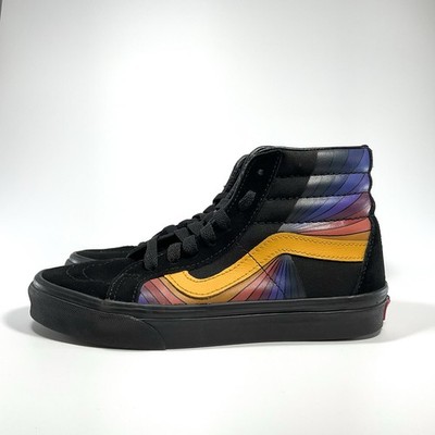 VANS Sk8-Hi Reissue Refract Black Multi Color Skate Shoes Mens Size 5 Women 6.5