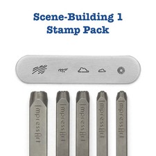 Scene-Building 1 Signature Stamp Pack Set of 5, ImpressArt, Metal Stamping Tool