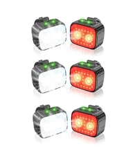 Bike Lights 3 Set, Rechargeable Bicycle Light Super Bright 8+12 Modes, IPX6 W...