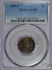 1915-S Lincoln Cent PCGS AU58
