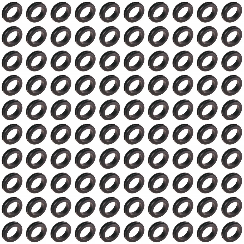 Pack Of 100 x Black 20mm Open Grommets Lyvia Electrical 1120
