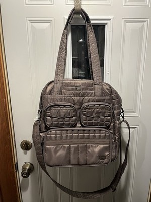 Lug Puddle Jumper Quilted Under Seat Laptop Travel Overnight Weekender Brown Zip