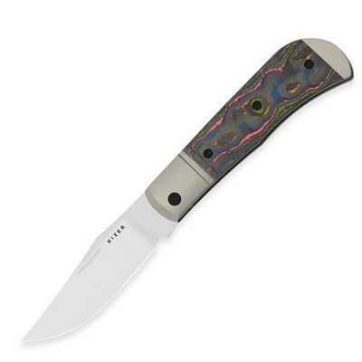 Kizer Trestle Folding Knife Color Ti amp/Camo 80s Handle M390 Plain Ki3761A2