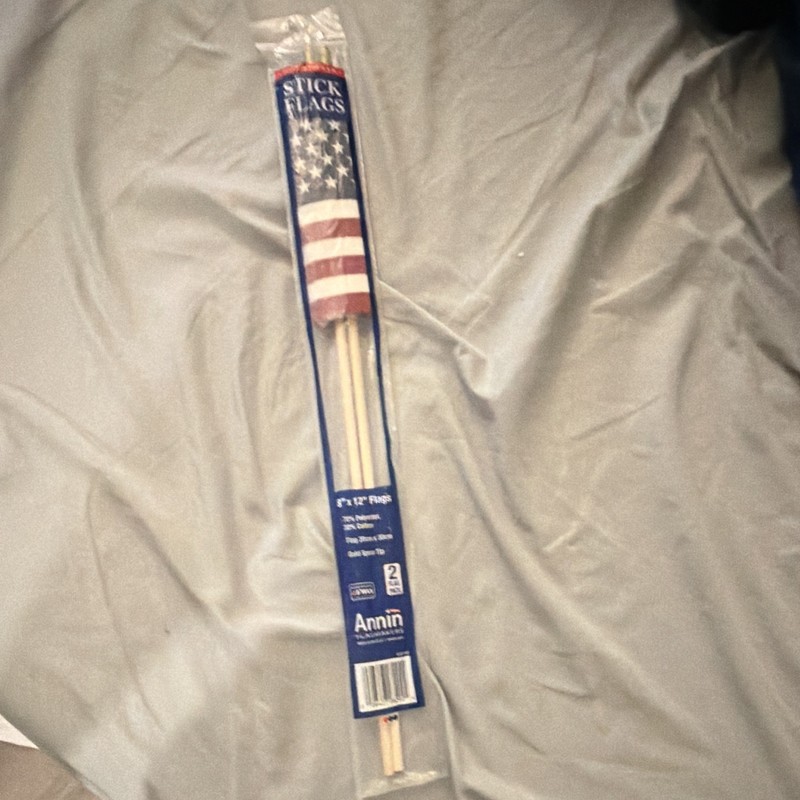 Annin USA Stick Flag 8" x 12" Polyester Traditional Red White Blue MPN 41294