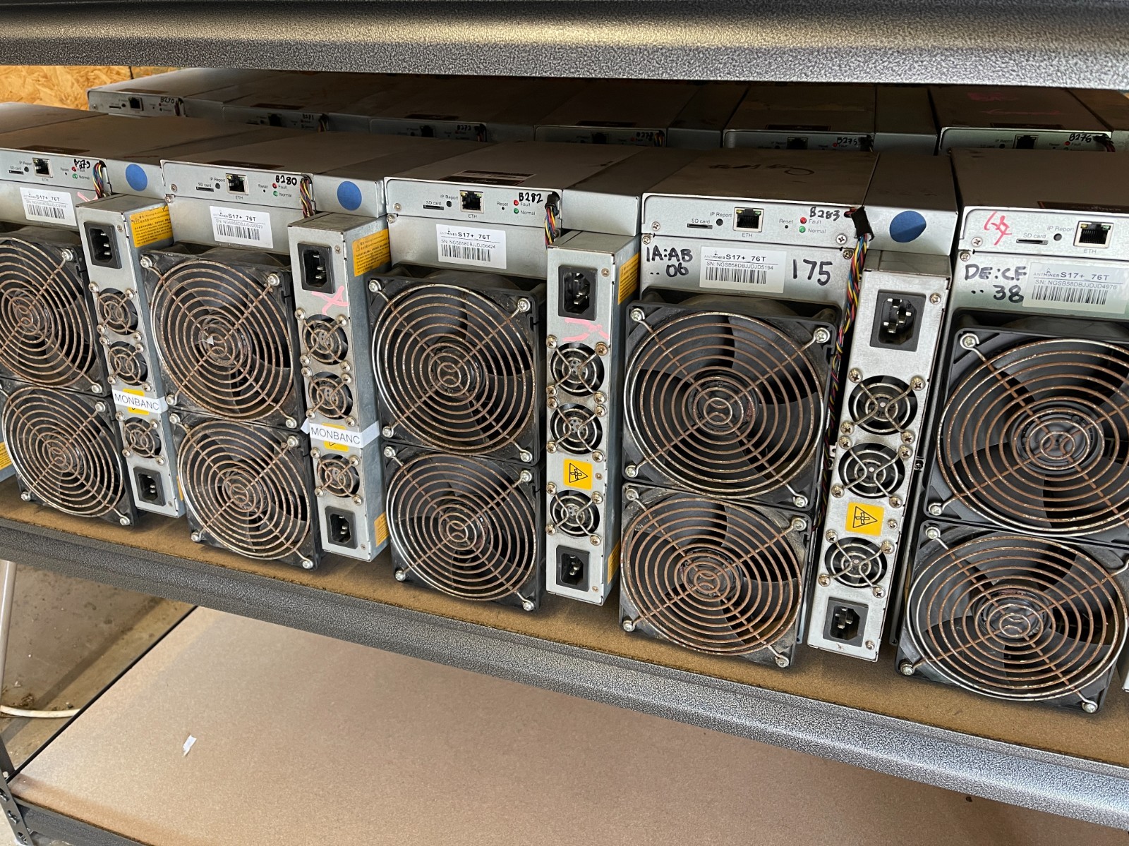 Lot of 10x Bitmain Antminer S17+/T17 76TH BTC SHA256 ASIC Miner – Tested Working