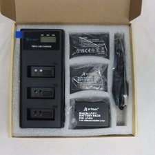3 Pack LP-E12 1300mAh Battery and USB Charger Smart LCD Display for Canon