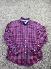 Abercrombie  Fitch Shirt Medium Red Check Long Sleeve Button Down Casual