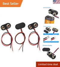 Rechargeable 9 Volt Battery Connectors - 3 Pack T-Type Clips for Various Devices