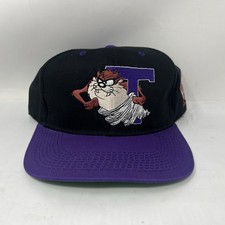 Taz Looney Tunes Snapback Hat Black Purple Cotton 1993 Vintage Tasmanian Devil