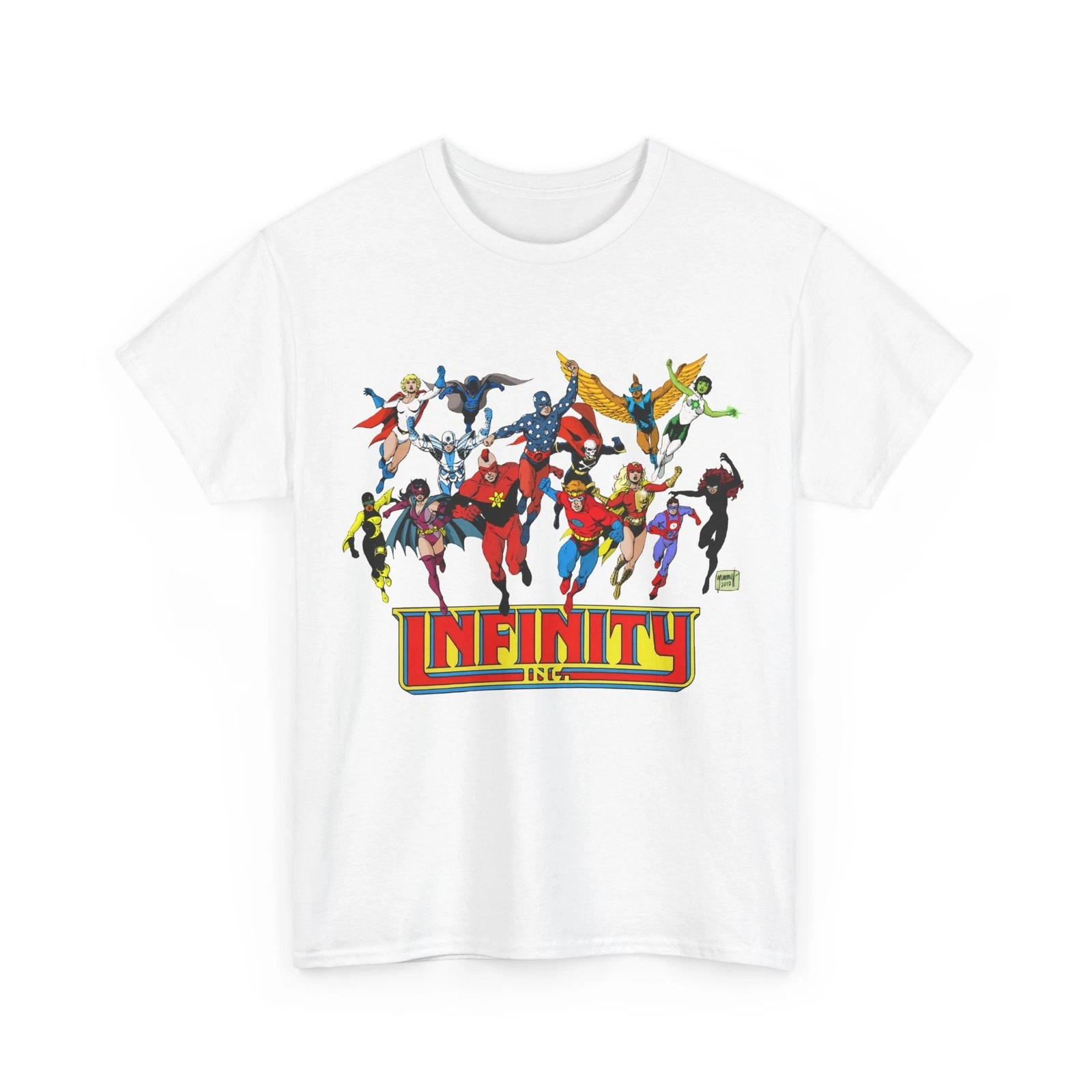 Infinity Inc Shirt - Tom Grummett Art - Jade, Obsidian, Huntress - DC Comics
