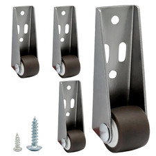 4 Pcs Low Profile Caster Wheels, Side Mount Rubber Small Casters