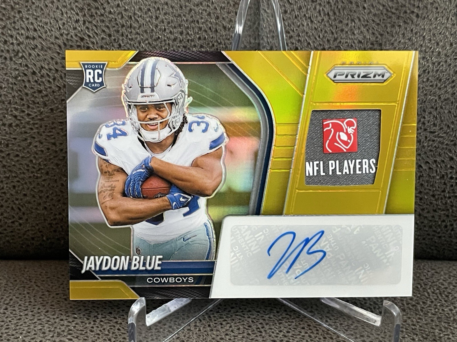 🔥Jaydon Blue 2025 Panini Prizm Rookie Gold Patch Auto /10 RPA Cowboys