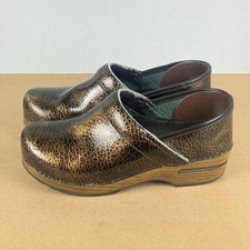 Dansko Brown Crackle Clogs Shoes Womens 7.5/8...