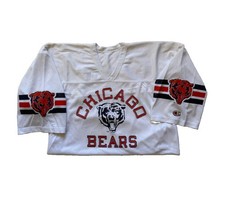 Vintage 1980s Champion Chicago Bears White Jersey Size Large Made In USA NFL 80s